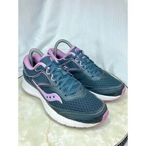 Saucony Cohesion 12 Running Shoes Womens 8 Gray Purple Sporty Jogging Sneakers